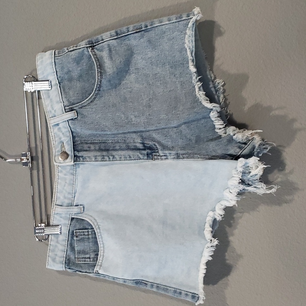 Shein Contrast Denim Cut Off Shorts